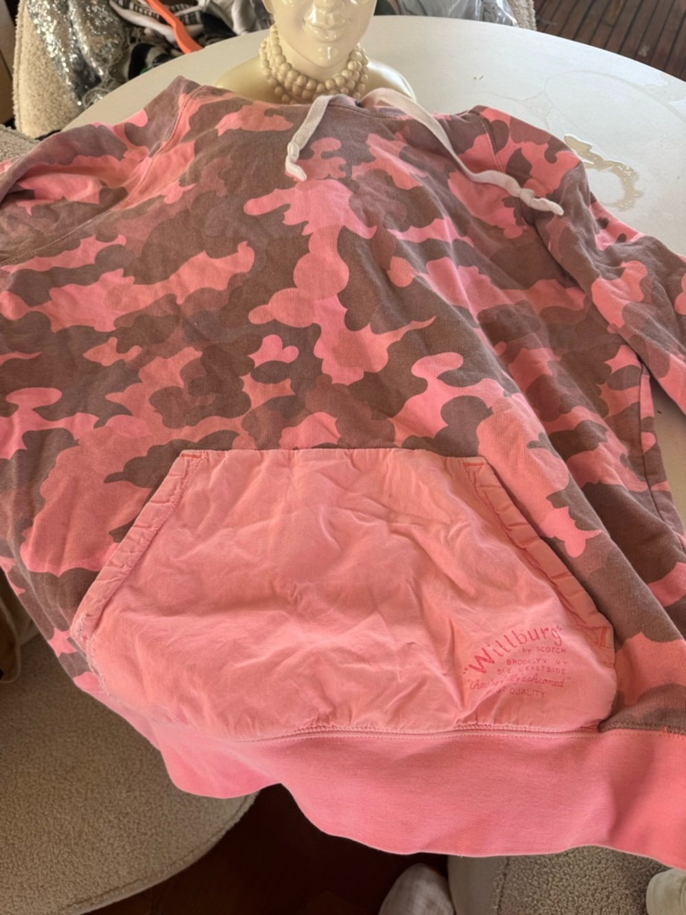 Scotch and soda Pink Camo Hoodie with Front Pocket